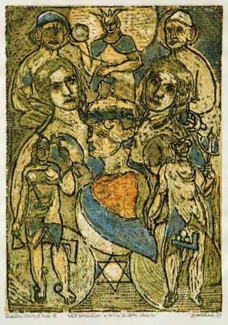 168 Josef Váchal (1884 1969) Věk sensitivní a rodící se doba ideační barevný dřevoryt, 1953, 36 x 25 cm, sign.