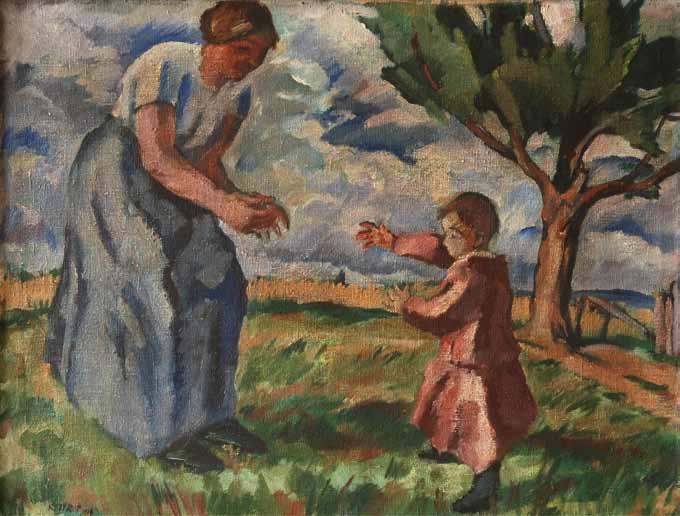 14 14 Pravoslav Kotík (1889 1970) V létě olej, plátno, 1914, 61 x 80 cm, sign. LD P.