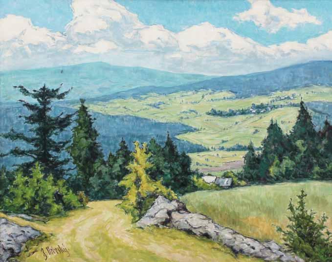 226 226 Zdeněk Nebeský (1907) Letní krajina olej, malířská lepenka, 62 x 77 cm, sign. LD Z.