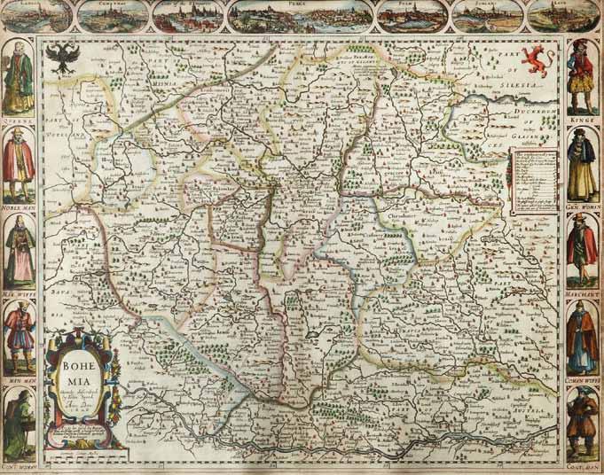 16 16 John Speed (1552 1629) Mapa Čech mědirytina, kolorováno,