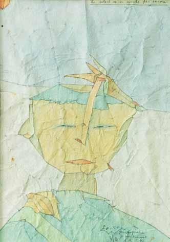 fuir kombinovaná technika, papír, 1988, 50 x 39,7 cm, sign PD autorskou značkou, člen TT klubu, člen Sdružení Q