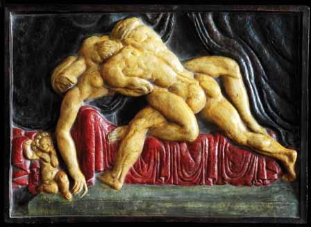 84 Émile Antoine Bourdelle (1861 1929) Zděšení pálená hlína, reliéf, 44 x 35 cm, PD značeno Emile Antoin Bourdell, francouzský sochař a malíř.