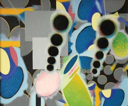 121 Jiří David (1956) Zóny 20 akryl, plátno, 2003, 101 x 120 cm, sign. na zadní straně Jiří David 2003, rám, žák prof. A.