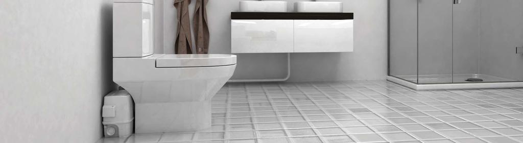 ČERPANIE ODPADOVEJ VODY SOLOLIFT2 WC-1 pre aplikácie s WC Je kompaktná automatická čerpacia stanica s 1 prídavným vstupným pripojením, vhodným na čerpanie odpadovej vody z umývadla a splaškovej