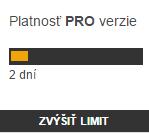 7.0 OBJEDNÁVKA PRO VERZIE Nemusíte sa báť, že by ste si nevšimli, že sa blíži vyčerpanie limitu. V spodnej časti ľavého menu vidíte teplomer, s počtom dní platnej PRO verzie.