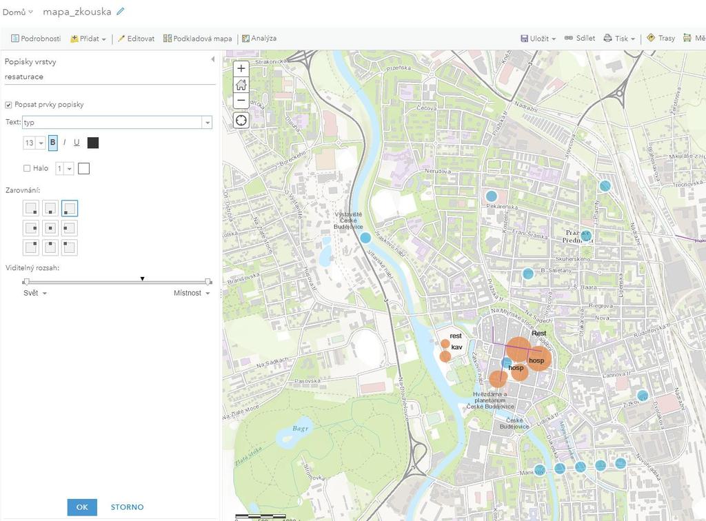 ArcGIS ONLINE PROJEKT SBĚR DAT vytvoření