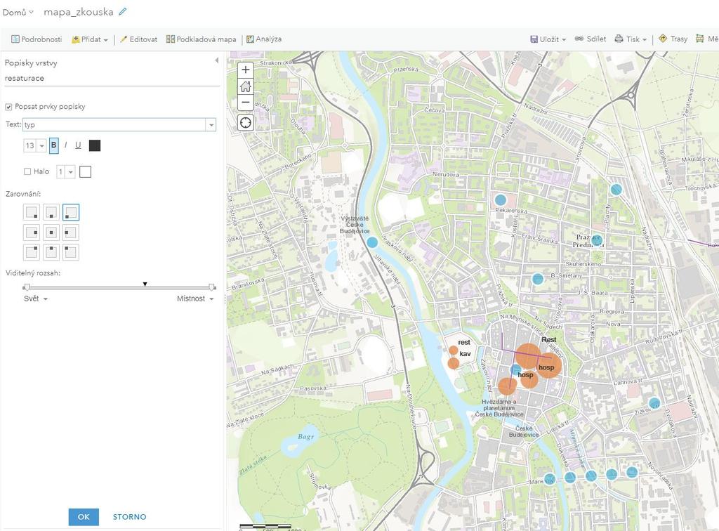 ArcGIS ONLINE PROJEKT SBĚR DAT vytvoření