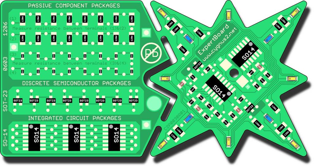 Training Board TB series 3 ExpertBoard Elektronická stavebnice EXPERTBOARD byla speciálně navržena pro účely profesionálního nácviku ručního osazování a pájení desek plošných spojů v technologii SMT.