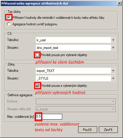Obr. 111 Dialogové okno Přiřazení
