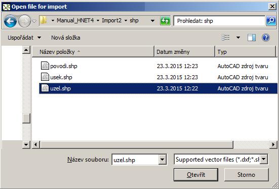 1.9.3 Import topologie ze *.shp 1.9.3.1 Založení nového projektu pro import Založí se nový projekt, který se uloží, viz kap. 1.2 (viz Obr. 92).