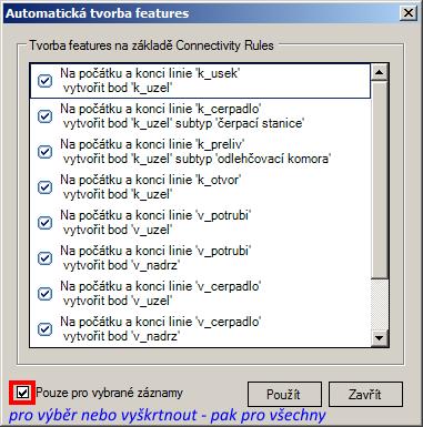 1.9.7 Automatická tvorba objektů na konci linie Pokud dojde k tomu, že linie nemá počáteční a koncový objekt, použije se tato funkce pro jeho automatické doplnění.