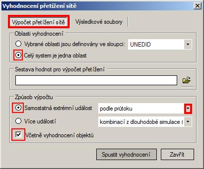 3.5 Obr. 234 Dialogové okno Vyhodnocení přetížení sítě Výsledkové soubory Obr.