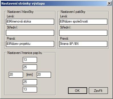 Obr. 251 Dialogové okno Nastavení stránky výstupu Obr.
