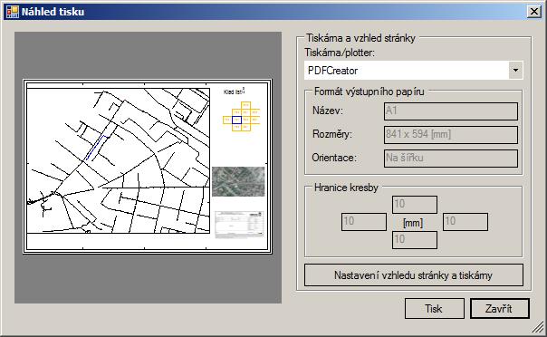 1.16.2.14 Tisk Při tisku nesmí být zapnuty v okně MAPA u vrstev žádné zobrazení vrcholů ani nesmí být aktivní vrstva v tiskové sestavě, vrcholy i obrysy rámečků by se také vytiskly!
