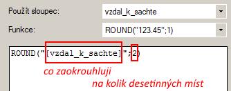 Perimeter('m') = obvod polygonu o Zobrazení pouze v tabulce typu POLYGON (Region) o Funkce spočítá obvod polygonu v metrech Area('m2') = plocha polygonu o