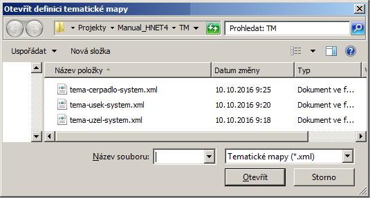Obr. 72 Dialogové okno pro načtení definice tematické mapy 1.6.14.