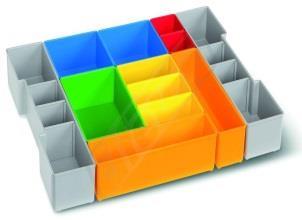 000.389 05104105 Vložka PLBOXXH3 pro systémový kufr sada 12 boxů(2xšedý,2xčervený,3xžlutý,2xmodrý,1xzelený,2xoranžový) kompatibilní s kufry PLBOXX5,PLBOXX8,PLBOXX12 a