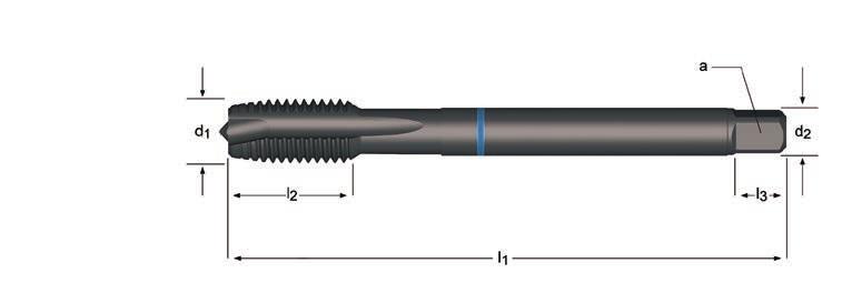 E384 MF strojový závitník s lamačom modrý Shark E384 2.1 2.2 2.3 1.5 E384 E384 M6 - M20 P Ø a E384 MF z 6 0.75 80 15 4.5 3.4 6 3 5.3 E384M6X.75 8 1.00 90 18 6.0 4.9 8 3 7.0 E384M8X1.0 10 1.00 90 20 7.