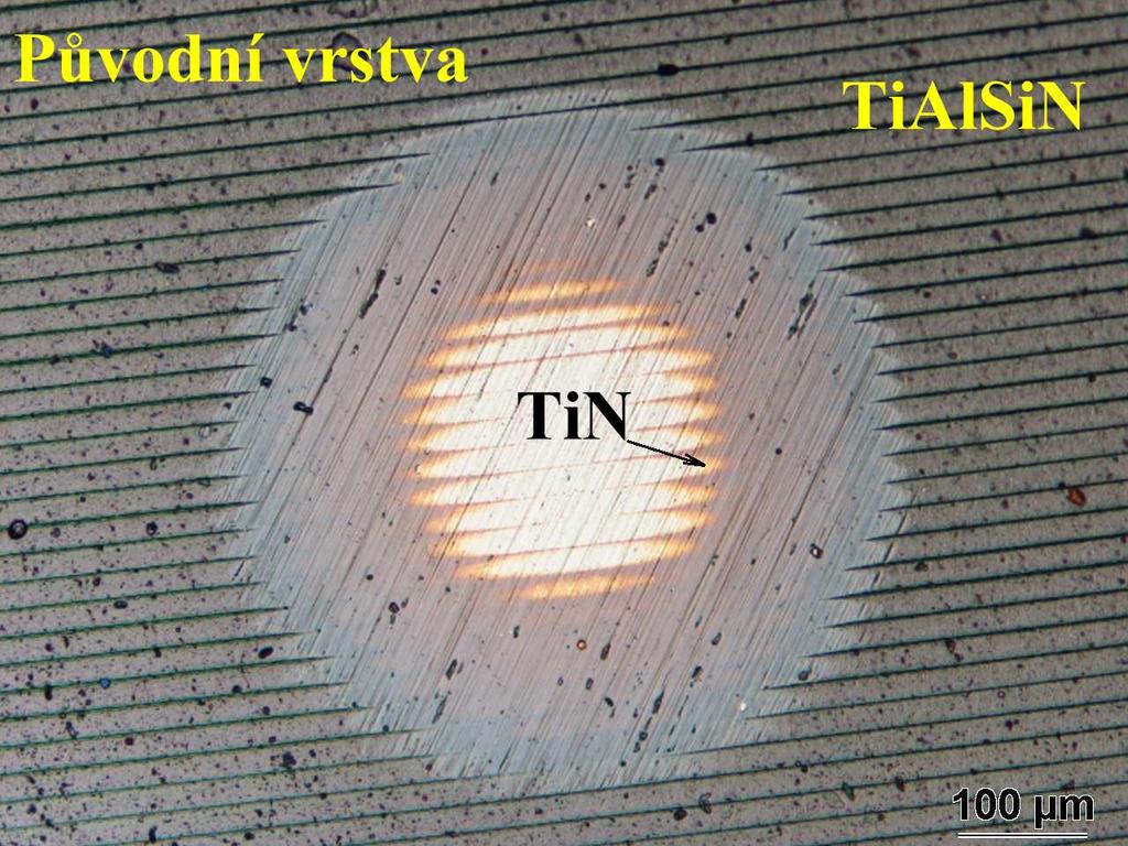 Byla nadeponována povrchová vrstva TiN a vše bylo