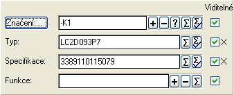 To se provede pomocí dílčího značení symbolů. Pravým kliknutím na vložený symbol cívky naskočí dialog Data prvku, ve kterém se symbolu přiřadí jeho značení, např.