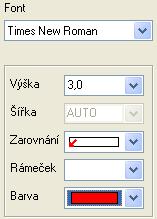 Program umožňuje dodatečné změny parametrů textů, jednotlivě i pro skupinu a to jak ručním nastavením nových parametrů, tak i přenesením parametrů z jiných textů.