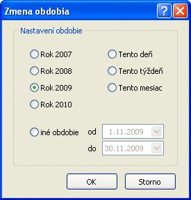 12. OBDOBIE Pomocou ikony Obdobie na zvislej lište programu alebo príkazom v hornej lištovej ponuke môžete nastaviť časové obdobie, ktoré vymedzuje rozsah akejkoľvek práce s evidenciou odpadov.