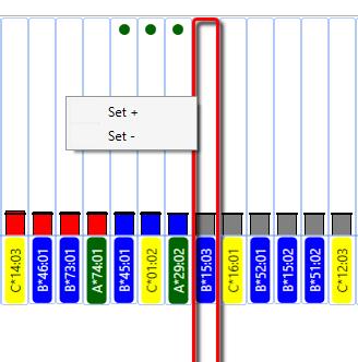 Pokud měníme nastavení interpretační metody na nespecifické - Unspecific, jsou pouze opravdu silné reakce označeny jako pozitivní (červené kroužky).