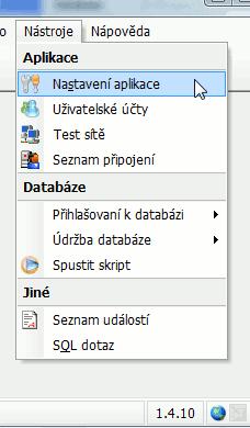 Nastavení aplikace 17 obr. 1 - spuštění nastavení aplikace obr. 2 - nastavení databáze 4.