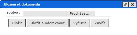 dokumentu nastavte pomocí tlačítka [Procházet...] cestu k souboru obsahujícímu novou verzi. Po vyplnění údajů a zadání cesty k souboru potvrďte založení nové verze el.