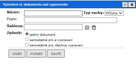 RSV.docx Při výběru Způsobu: jediný dokument - při zaškrtnutí jak listinných, tak elektronických vypravení bude vygenerován jeden el. dokument, ve kterém budou za sebou všechny vytvořené el.