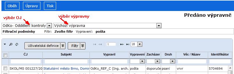 Tisk poštovních obálek v roli Sekretariát Poznámka: Sekretariát může výše popsaným způsobem vytisknout max. 40 poštovních obálek najednou.