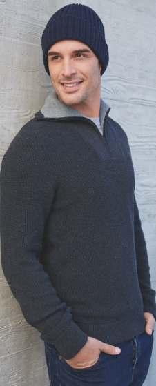 KOŠILE, SVETRY R015M K944 Pánský pracovní svetr Pánský pracovní svetr s 1/4 zipem u krku a melírovým zabarvením.