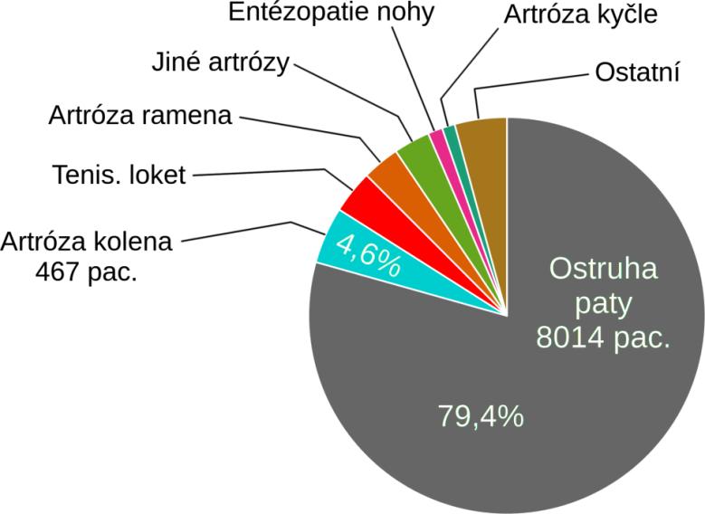 NNRT Počet pacientů VZP ozářených pro jednotlivé diagnózy nenádorové radioterapie v ČR v roce 2013
