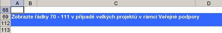 Následně může Zpracovatel vyplnit data na celém listu Info více viz kapitola 4.1. Poté musí Zpracovatel vyplnit data na listu Náklady a příjmy, více viz kapitola 4.
