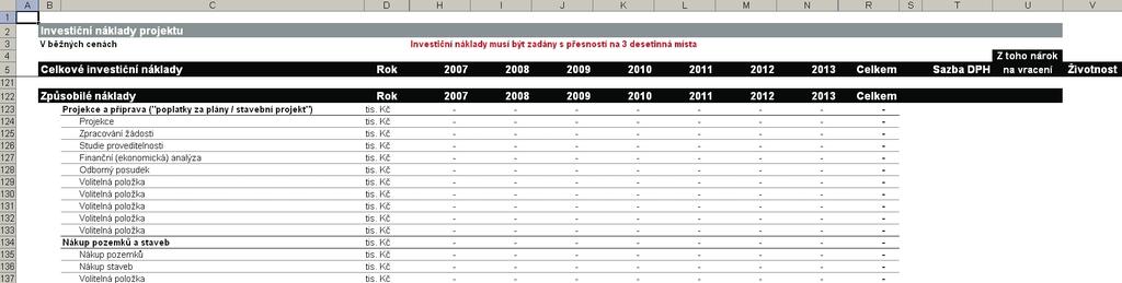 Výši způsobilých nákladů a jejich povahu určuje Implementační dokument OPŽP.