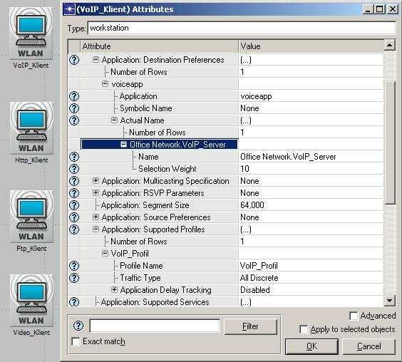 Applications: Supported Services zde se vyberou přímo aplikace, kterou budou na stanici či serveru obsluhovány VoIP_Klient Applications o Destination Preferences Number of rows: 1 Appication: