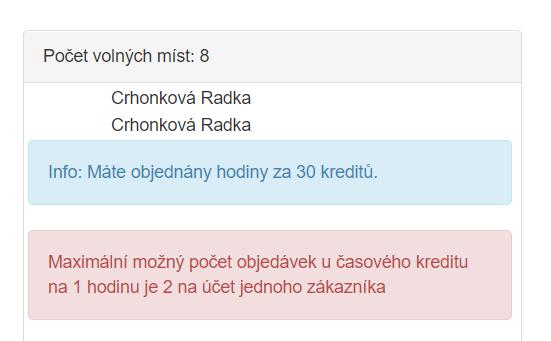 CHCI OBJEDNAT 2 OSOBY NA LEKCI Na svůj profil si můžete v jedné lekci rezervovat více míst (např.
