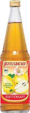 15050 6 x 700 ml vratný obal DE 4106060030677 Kdoulová šťáva 100% BEUTELSBACHER Složení: lisovaná šťáva z kdoulí.