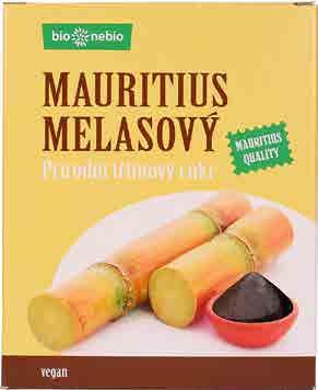 a do koktejlů. 1120 30 x 500 g MU 8594052880052 Přírodní třtinový cukr MAURITIUS DARK bio*nebio Tmavší než demerara s velmi příjemnou třtinovou chutí a vůní.
