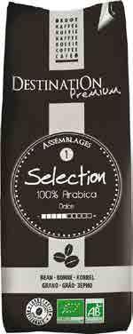 Káva zrnková Selection DESTINATION Středně silná chuť, 100% arabika.