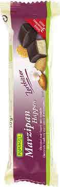 4035 10 x 100 g CH fair, 4006040314783 Marcipán v mléčné čokoládě RAPUNZEL Složení: medový marcipán 75 % (mandle 50 %, med), mléčná čokoláda 25 %