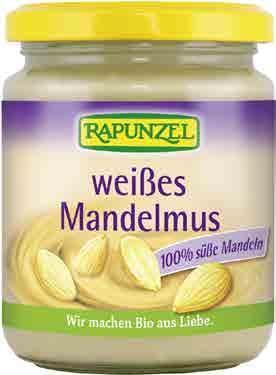 100% pasta z nepražených mandlí RAPUNZEL Vyrobená z kalifornských nepražených loupaných mandlí.
