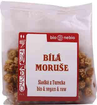 Sušená moruše bílá bio*nebio K mlsání, do směsí oříšků a sušeného ovoce, do müsli, jogurtů apod.