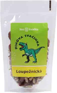 DINOVA SVAČINKA loupežnická Složení: slunečnice, rozinky (povrchově ošetřené rostlinným olejem), lískové
