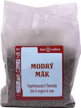 8594052880939 Modrý mák bio*nebio 7156 15 x 200 g TR, raw, 8594052880458 LUŠTĚNINY, LUŠTĚNINY V KONZERVĚ