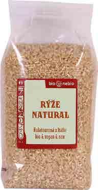 kulatozrnná natural bio*nebio Při vaření uvolňuje škrob a bobtná, po uvaření je lehce