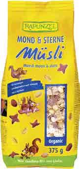 8154 6 x 500 g DE 4006040004820 Müsli čokoládové RAPUNZEL Složení: ovesné vločky 49 %, pufovaný amarant 20 %, čoko-oříškové kousky 16 % (ovesné vločky, třt.