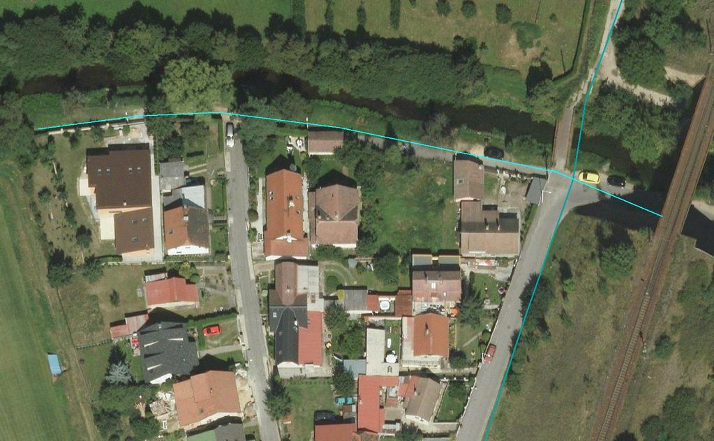 PŘEHLED MÍST PRO VÝSTAVBU PROTIPOVODŇOVÝCH HRÁZÍ ( Z PYTLŮ ) Délka hráze 120 m Výška hráze 80 cm Šířka hráze - 80