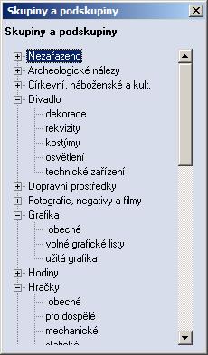 Vlastní okna mají dále rejstříky Odstíny, Odborní zpracovatelé, Restaurátoří, Provenience,.