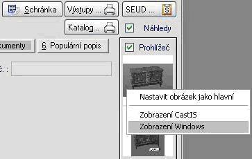 To byl další požadavek možmost připnout fotografii na obrazovku a pokračovat v práci s programem CastIS.